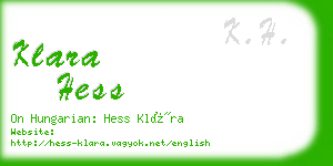 klara hess business card